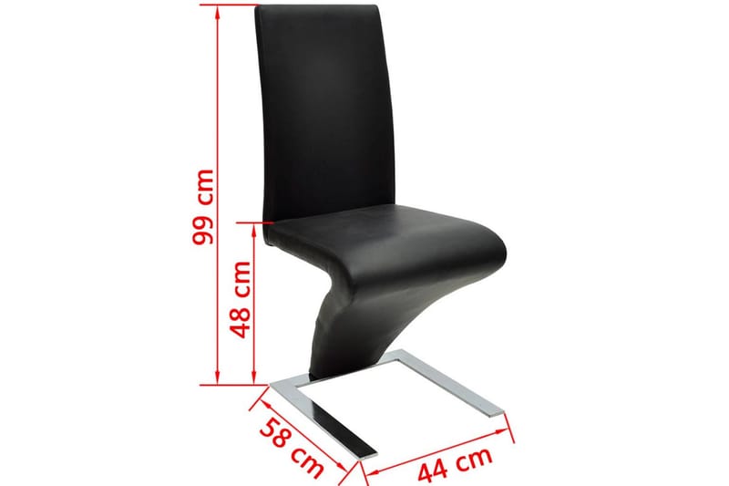 Spisebordsstole 4 Stk. Kunstlæder Sort - Sort - Møbler - Stole & lænestole - Armstole