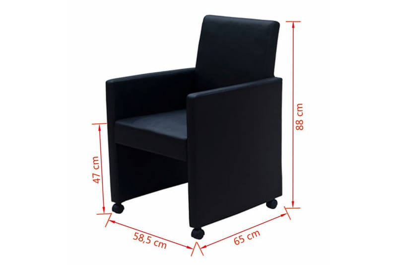 Spisebordsstole 4 Stk. Kunstlæder Sort - Sort - Møbler - Stole & lænestole - Armstole