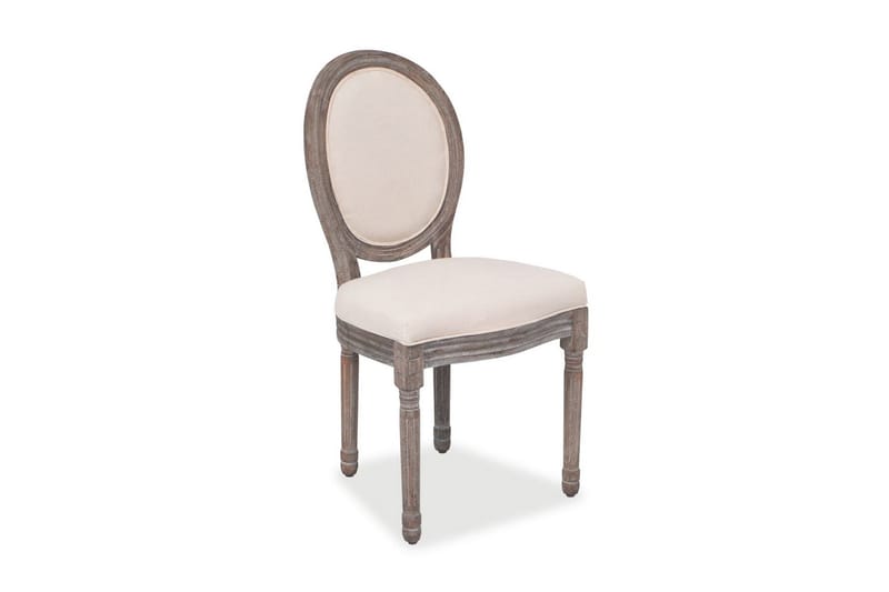 Spisebordsstole 4 Stk. Linned - Creme - Spisebordsstole & køkkenstole - Armstole