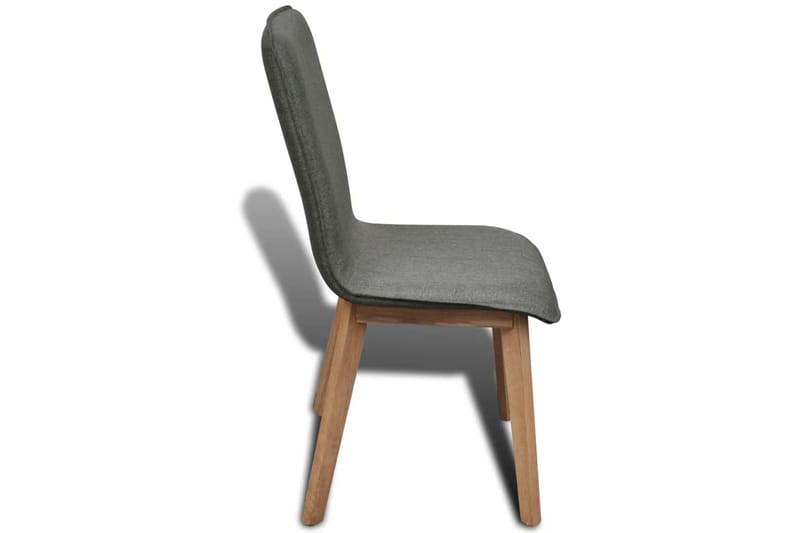 Spisebordsstole 4 Stk. Lysegråt Stof Massivt Egetræ - Grå - Spisebordsstole & køkkenstole - Armstole
