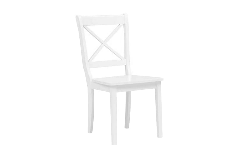 Spisebordsstole 4 Stk. Massivt Gummitræ Hvid - Hvid - Møbler - Stole & lænestole - Armstole