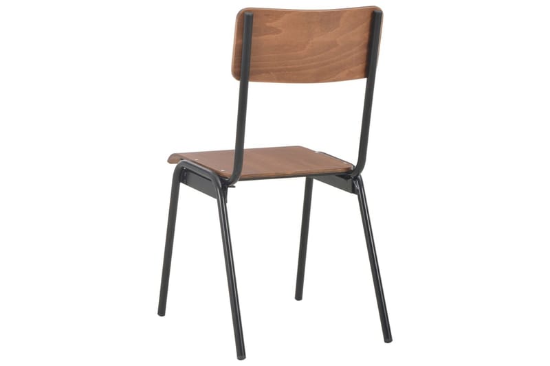 Spisebordsstole 4 Stk. Massivt Krydsfinér Stål Brun - Brun - Spisebordsstole & køkkenstole - Armstole