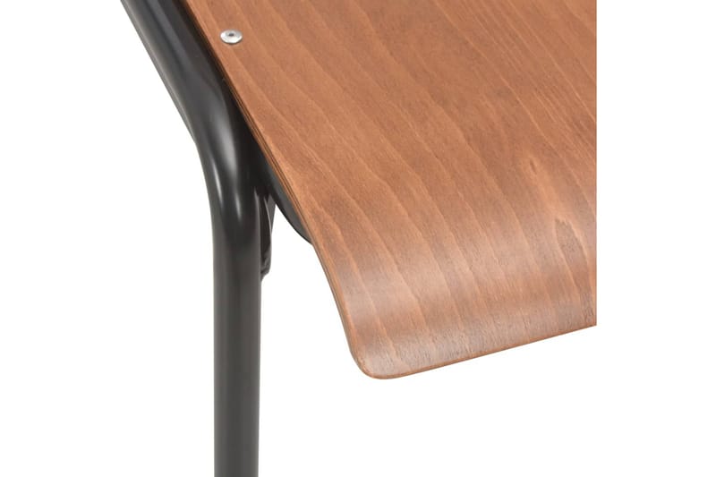 Spisebordsstole 4 Stk. Massivt Krydsfinér Stål Brun - Brun - Spisebordsstole & køkkenstole - Armstole