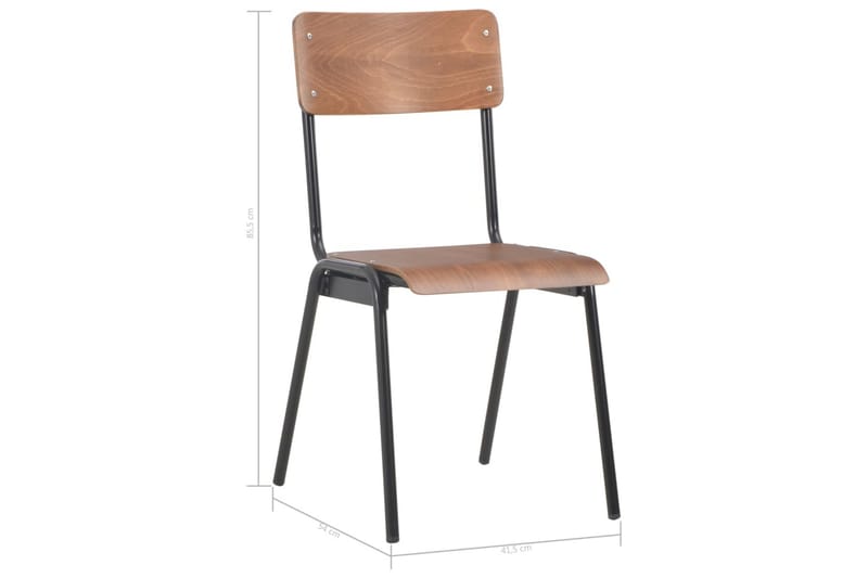 Spisebordsstole 4 Stk. Massivt Krydsfinér Stål Brun - Brun - Møbler - Stole & lænestole - Armstole
