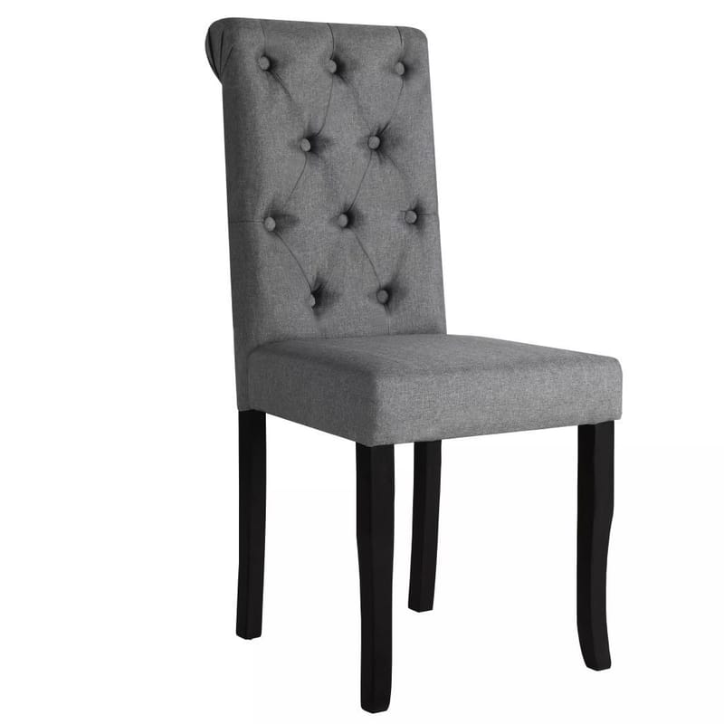 Spisebordsstole 4 Stk. Massivt Træ Mørkegrå - Grå - Spisebordsstole & køkkenstole - Armstole