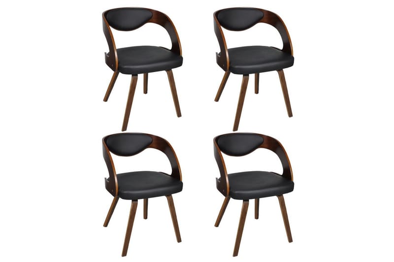 Spisebordsstole 4 Stk. Med Træstel Brun - Brun - Møbler - Stole & lænestole - Armstole