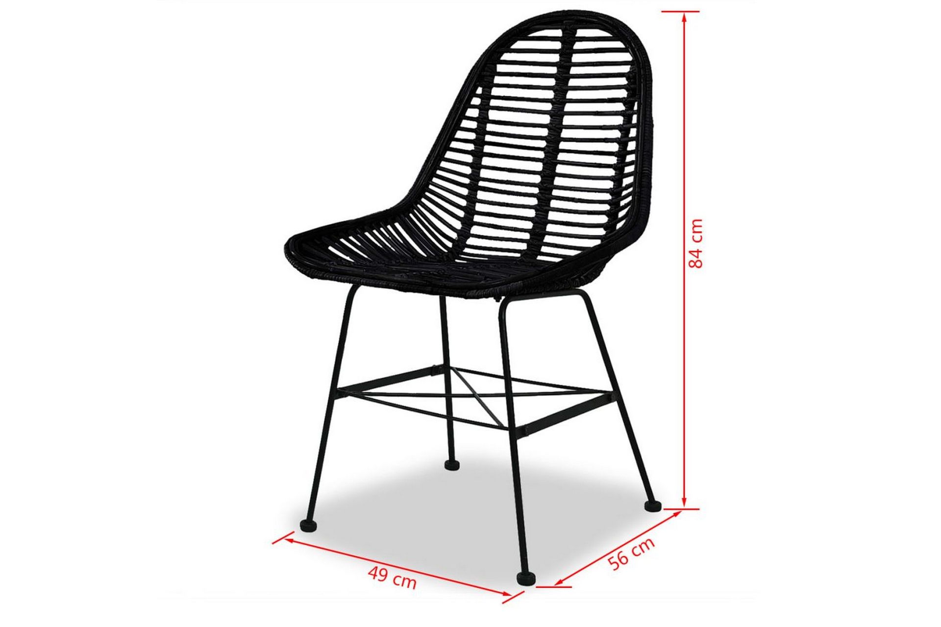 Spisebordsstole 4 Stk. Naturligt Rattan Sort - Sort - Møbler - Stole & lænestole - Armstole