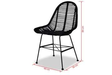 Spisebordsstole 4 Stk. Naturligt Rattan Sort - Sort - Møbler - Stole & lænestole - Armstole