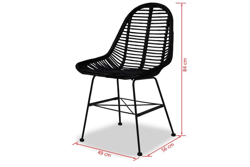 Spisebordsstole 4 Stk. Naturligt Rattan Sort - Sort - Spisebordsstole & køkkenstole - Armstole