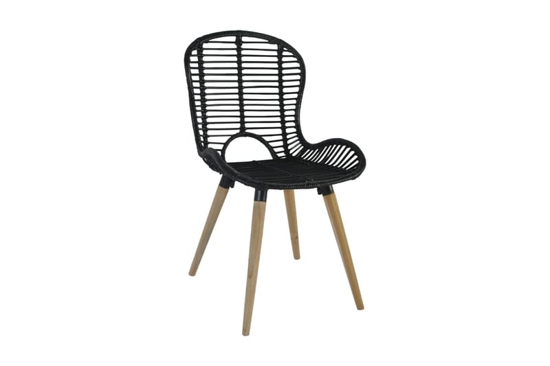 Spisebordsstole 4 Stk. Naturligt Rattan Sort - Sort - Møbler - Stole & lænestole - Armstole