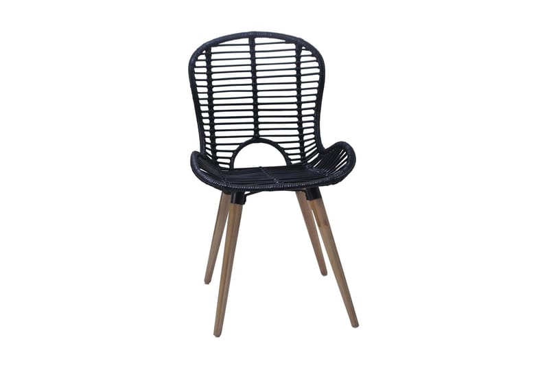 Spisebordsstole 4 Stk. Naturligt Rattan Sort - Sort - Møbler - Stole & lænestole - Armstole