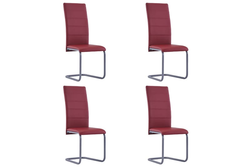 Spisebordsstole 4 Stk. Rød Kunstlæder - Rød - Spisebordsstole & køkkenstole - Armstole
