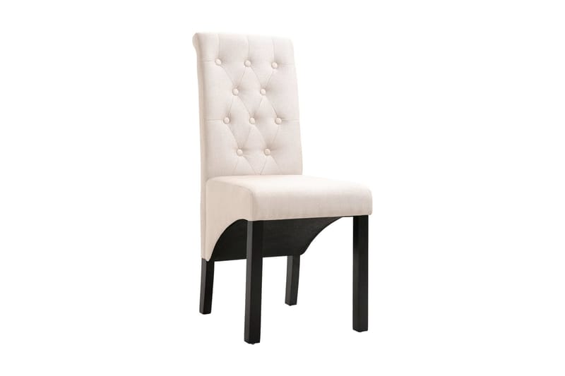 Spisebordsstole 4 Stk. Stof Cremefarvet - Creme - Spisebordsstole & køkkenstole - Armstole