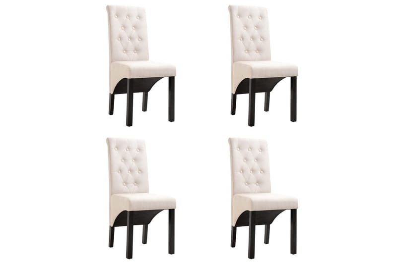 Spisebordsstole 4 Stk. Stof Cremefarvet - Creme - Møbler - Stole & lænestole - Armstole