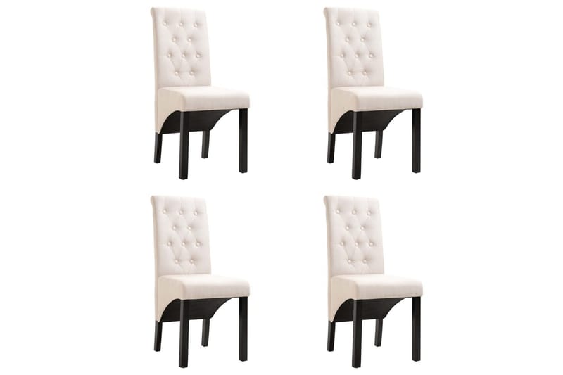 Spisebordsstole 4 Stk. Stof Cremefarvet - Creme - Spisebordsstole & køkkenstole - Armstole