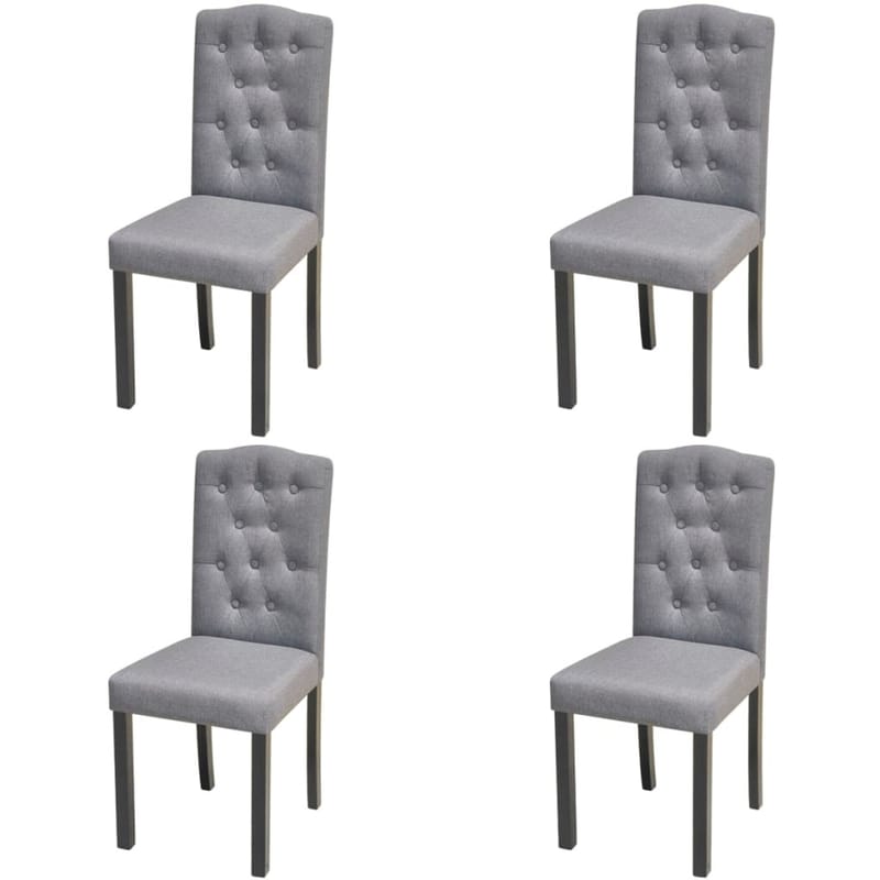 Spisebordsstole 4 Stk. Stof Lysegrå - Grå - Møbler - Stole & lænestole - Armstole