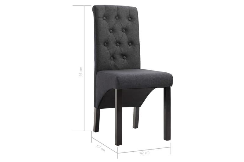 Spisebordsstole 4 Stk. Stof Mørkegrå - Grå - Møbler - Stole & lænestole - Armstole