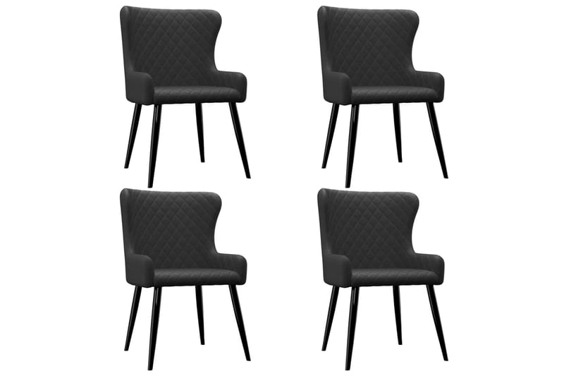 Spisebordsstole 4 stk. stof sort - Sort - Spisebordsstole & køkkenstole - Armstole