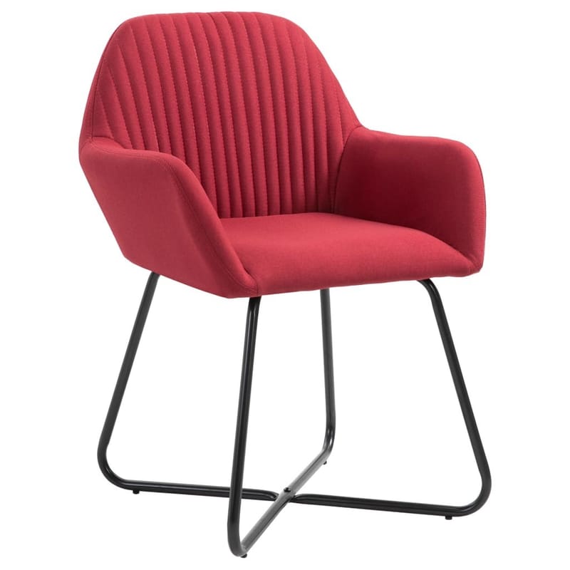 Spisebordsstole 4 Stk. Stof Vinrød - Rød - Spisebordsstole & køkkenstole - Armstole