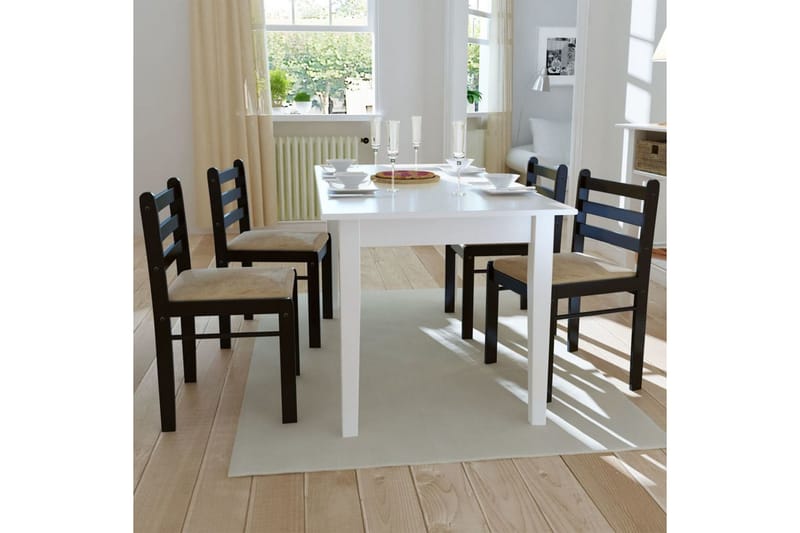 Spisebordsstole 4 Stk. Træ Brun Firkantet - Brun - Spisebordsstole & køkkenstole - Armstole
