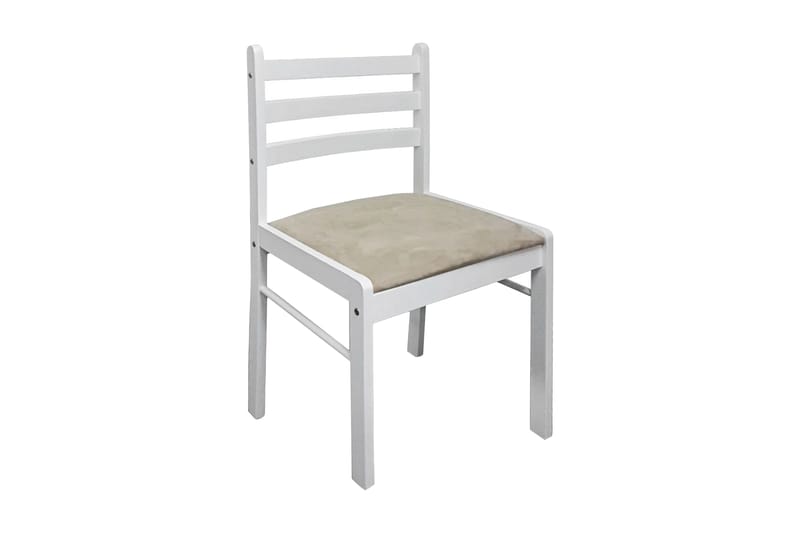 Spisebordsstole 4 Stk. Træ Hvid Firkantet - Hvid - Spisebordsstole & køkkenstole - Armstole