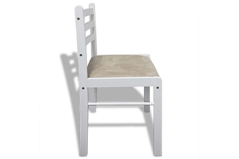 Spisebordsstole 4 Stk. Træ Hvid Firkantet - Hvid - Spisebordsstole & køkkenstole - Armstole