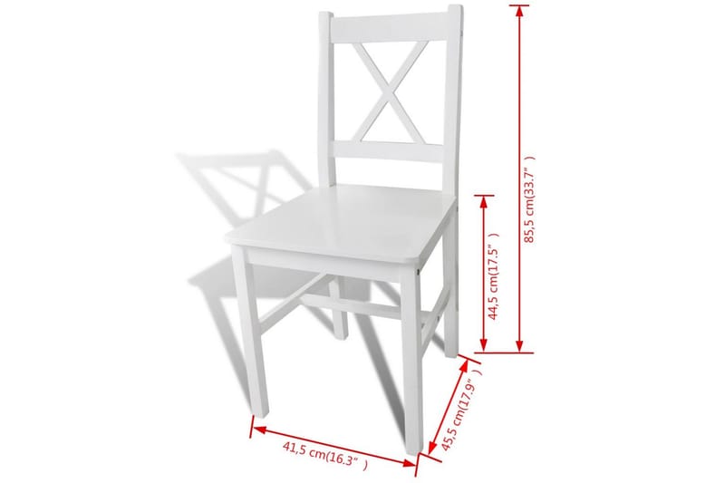 Spisebordsstole 4 Stk. Træ Hvid - Hvid - Spisebordsstole & køkkenstole - Armstole