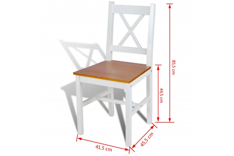 Spisebordsstole 4 Stk. Træ Hvid Og Naturfarvet - Brun - Spisebordsstole & køkkenstole - Armstole