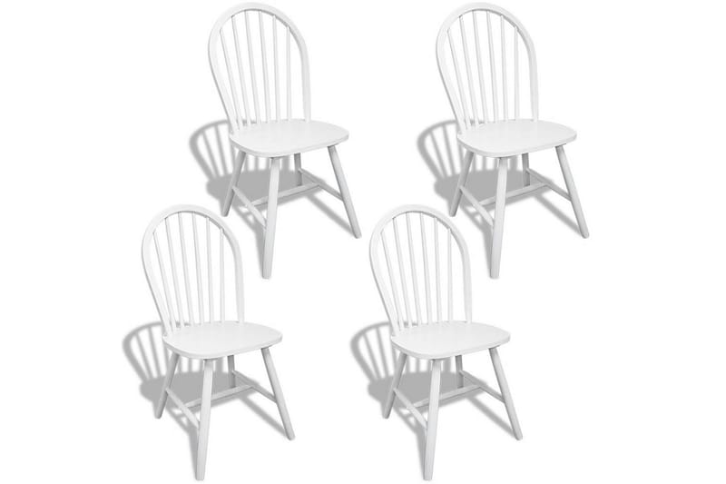 Spisebordsstole 4 Stk. Træ Hvid Rund - Hvid - Spisebordsstole & køkkenstole - Armstole