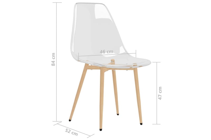 spisebordsstole 4 stk. PET transparent - gennemsigtig - Spisebordsstole & køkkenstole - Armstole