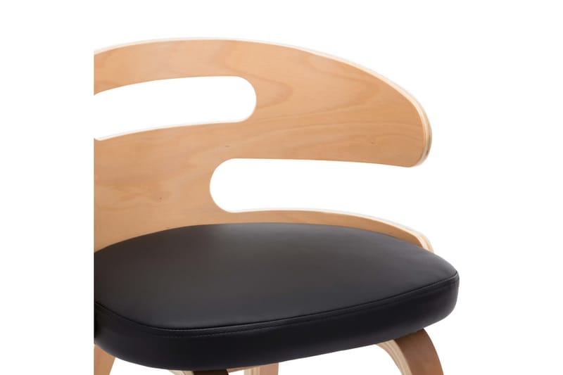 spisebordsstole 6 stk. bøjet træ og kunstlæder sort - Spisebordsstole & køkkenstole - Armstole