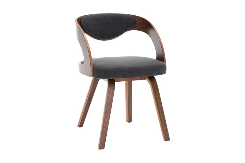 spisebordsstole 6 stk. bøjet træ og stof mørkegrå - Spisebordsstole & køkkenstole - Armstole