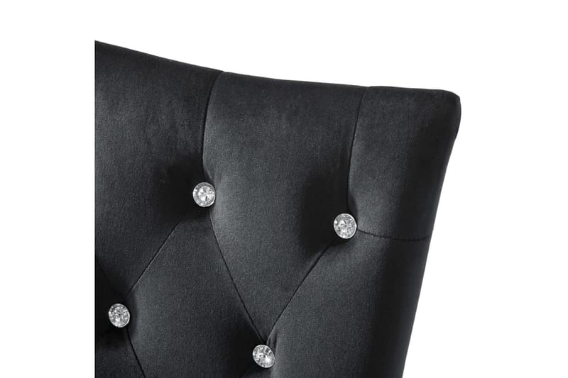 Spisebordsstole 6 Stk. Fløjl Sort - Sort - Møbler - Stole & lænestole - Armstole
