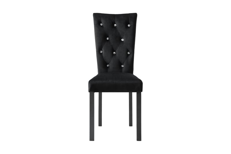 Spisebordsstole 6 Stk. Fløjl Sort - Sort - Møbler - Stole & lænestole - Armstole