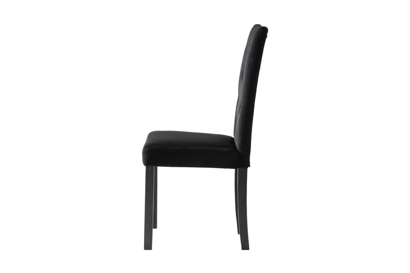 Spisebordsstole 6 Stk. Fløjl Sort - Sort - Spisebordsstole & køkkenstole - Armstole