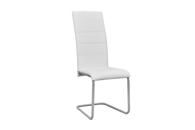Spisebordsstole 6 Stk. Fritbærende Hvid - Hvid - Spisebordsstole & køkkenstole - Armstole