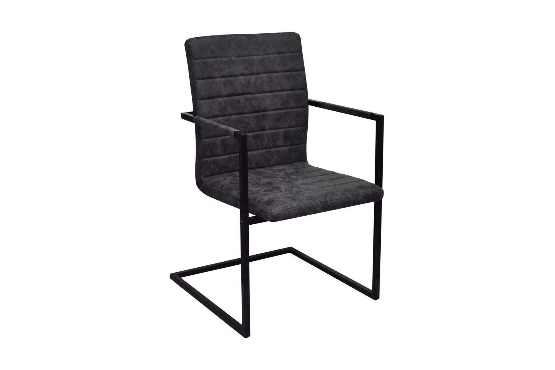 Spisebordsstole 6 Stk. Fritbærende Sort - Sort - Møbler - Stole & lænestole - Armstole