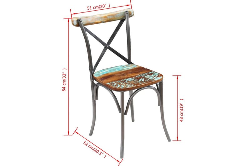 Spisebordsstole 6 Stk. Genanvendt 51 X 52 X 84 Cm - Brun - Spisebordsstole & køkkenstole - Armstole