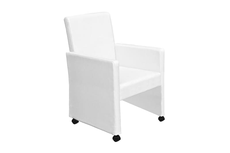 Spisebordsstole 6 Stk. Kunstlæder Hvid - Hvid - Spisebordsstole & køkkenstole - Armstole
