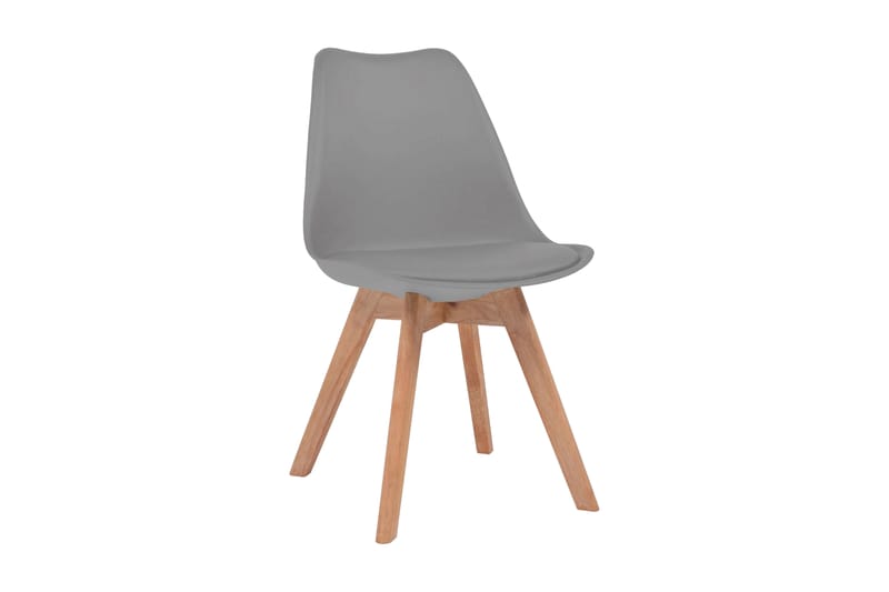 Spisebordsstole 6 Stk. Kunstlæder Massivt Træ Grå - Grå - Spisebordsstole & køkkenstole - Armstole