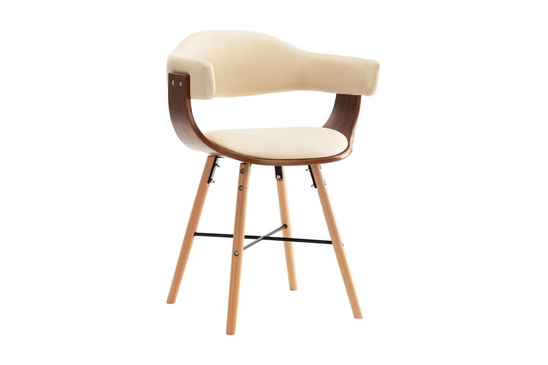 Spisebordsstole 6 Stk. Kunstlæder Og Bøjet Træ Cremefarvet - Spisebordsstole & køkkenstole - Armstole