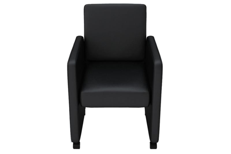 Spisebordsstole 6 Stk. Kunstlæder Sort - Sort - Spisebordsstole & køkkenstole - Armstole