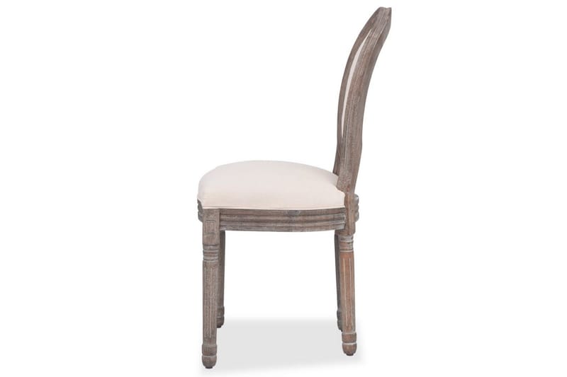 Spisebordsstole 6 Stk. Linned - Creme - Spisebordsstole & køkkenstole - Armstole