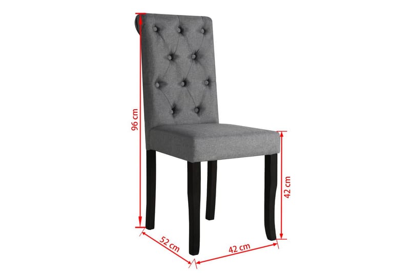 Spisebordsstole 6 Stk. Massivt Træ Mørkegrå - Grå - Spisebordsstole & køkkenstole - Armstole
