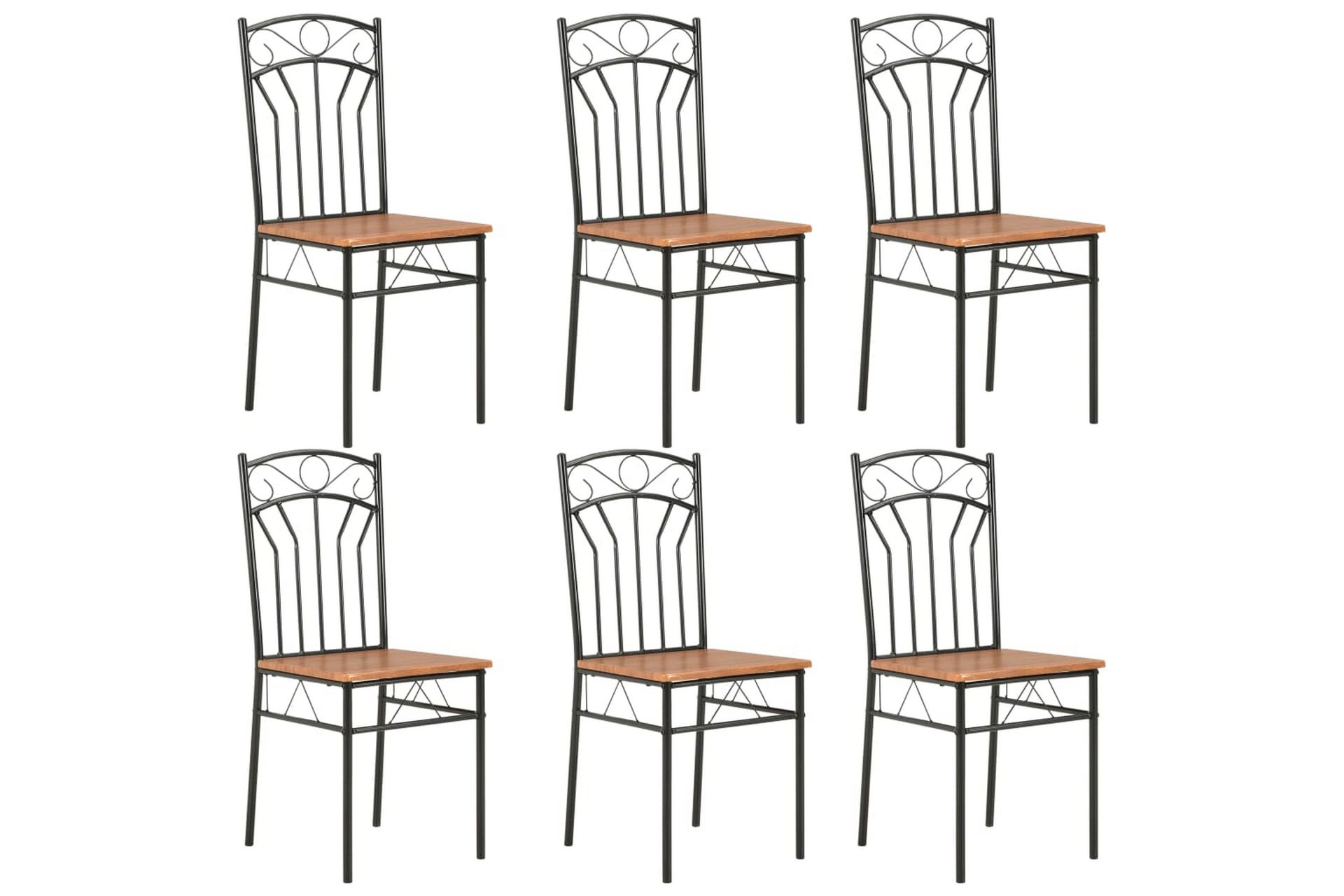 spisebordsstole 6 stk. MDF brun - Møbler - Stole & lænestole - Armstole