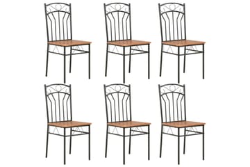 spisebordsstole 6 stk. MDF brun - Møbler - Stole & lænestole - Armstole