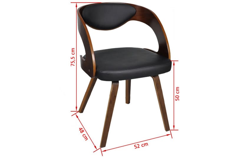 Spisebordsstole 6 Stk. Med Træstel Kunstlæder Brun - Brun - Spisebordsstole & køkkenstole - Armstole