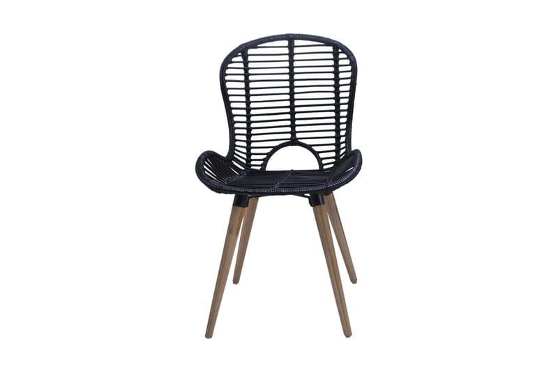 Spisebordsstole 6 Stk. Naturligt Rattan Sort - Sort - Møbler - Stole & lænestole - Armstole