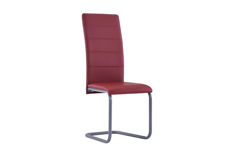 Spisebordsstole 6 stk. rød kunstlæder - Rød - Spisebordsstole & køkkenstole - Armstole