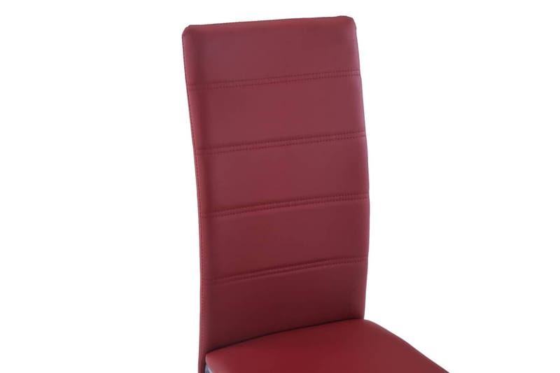 Spisebordsstole 6 stk. rød kunstlæder - Rød - Spisebordsstole & køkkenstole - Armstole